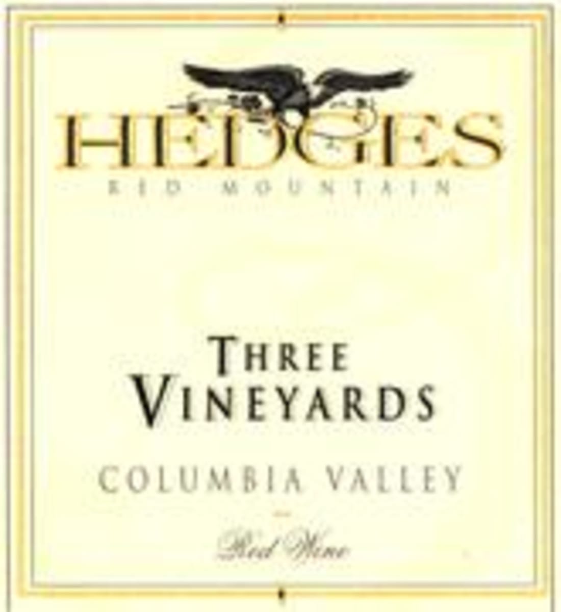 Hedges Family Estate Three Vineyards Red 1997 Front Label