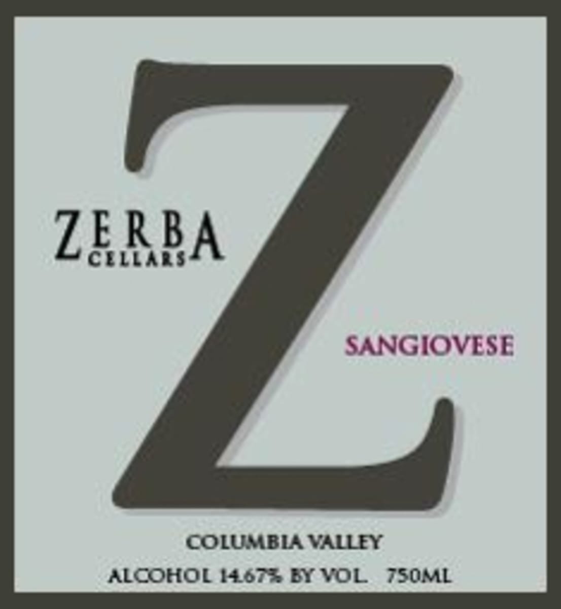 Zerba Cellars Sangiovese 2008 Front Label