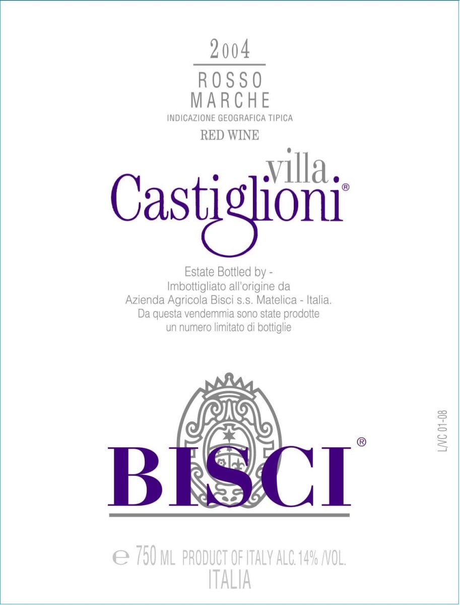 Bisci Marche Villa Castiglioni 2004 Front Label