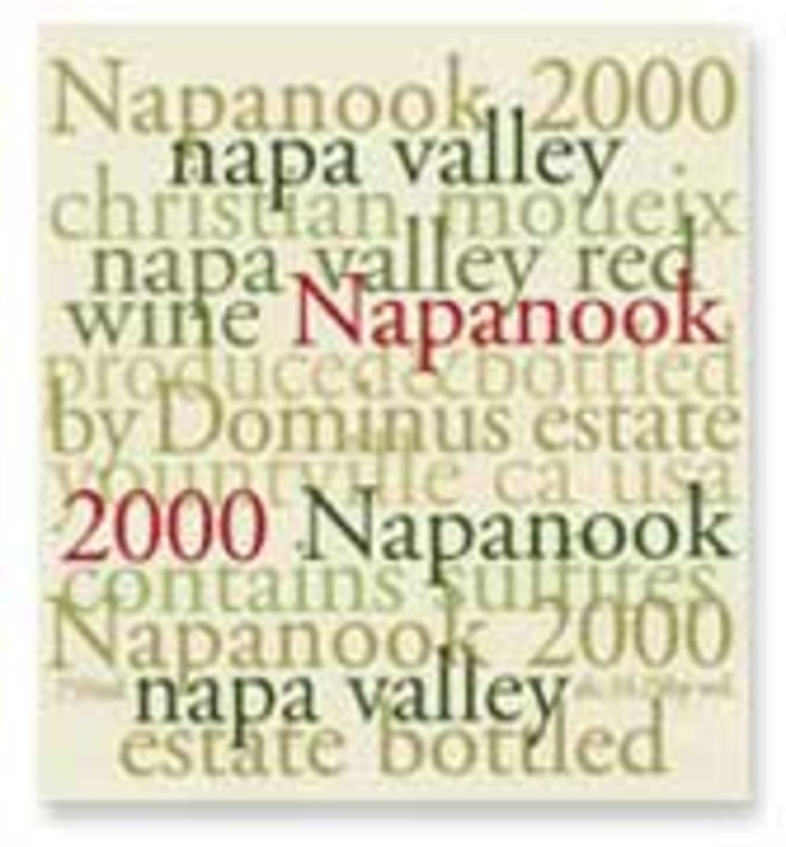 Dominus Napanook Vineyard 2000 Front Label