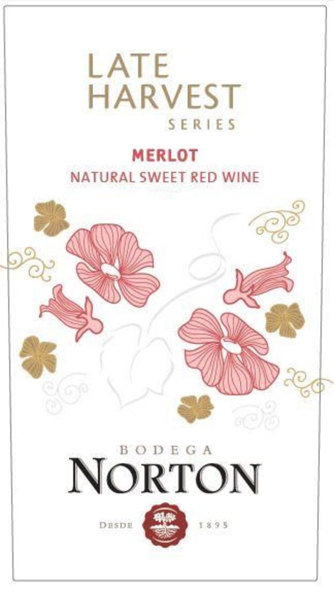 Bodega Norton Late Harvest Sweet Merlot 2015 Front Label