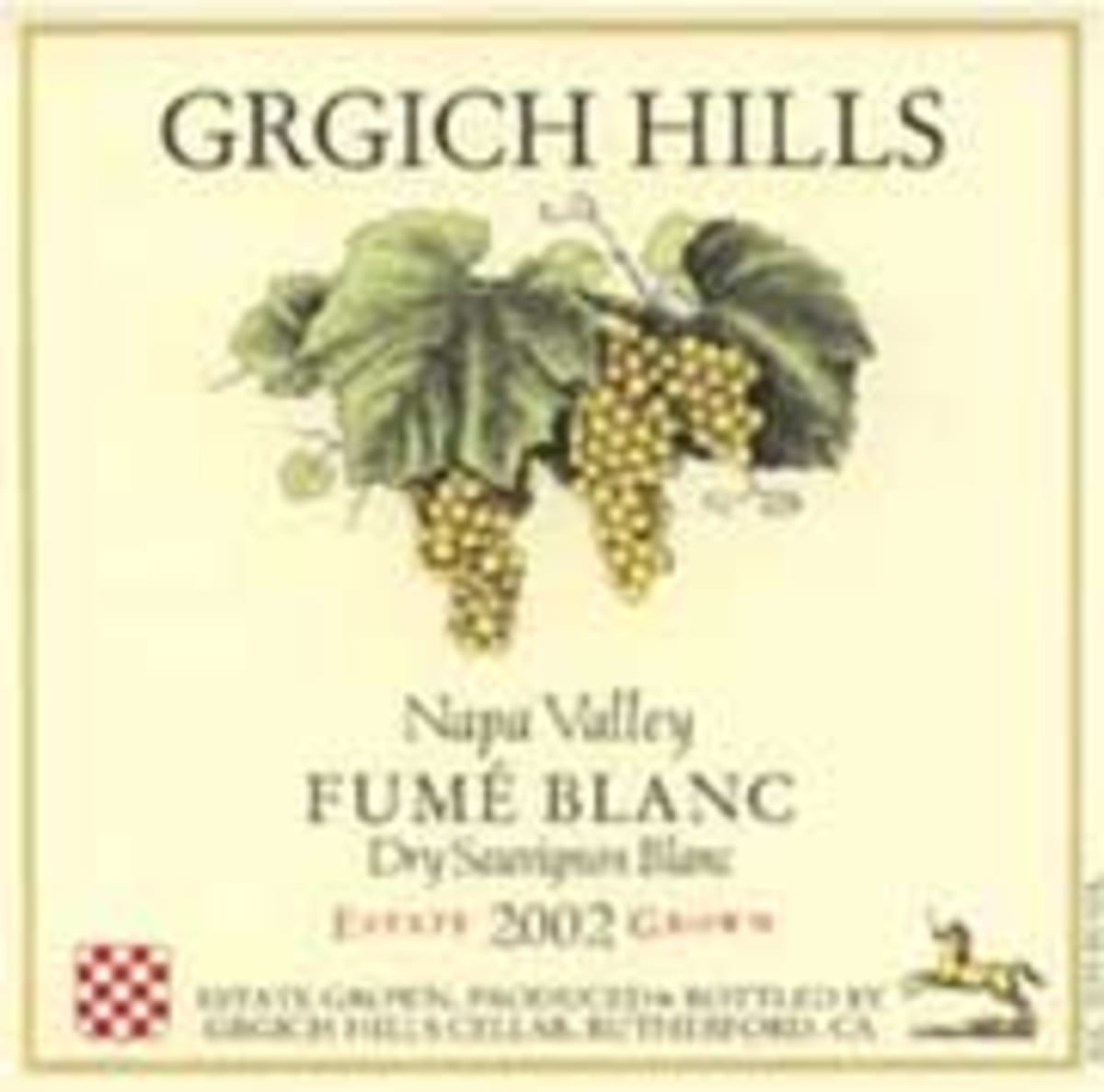 Grgich Hills Estate Fume Blanc (375ML half-bottle) 2002 Front Label