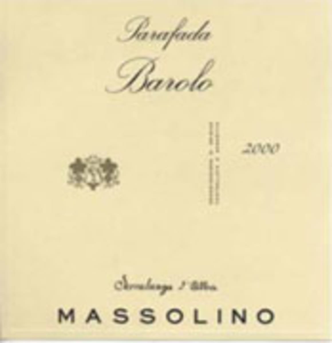 Massolino Vigna Parafada Barolo 2000 Front Label