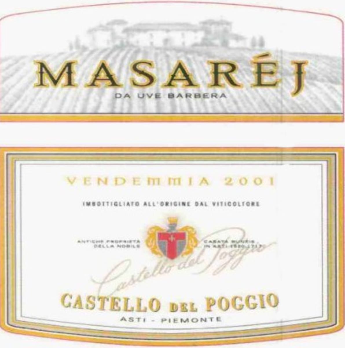 Castello del Poggio Masarej 2001 Front Label