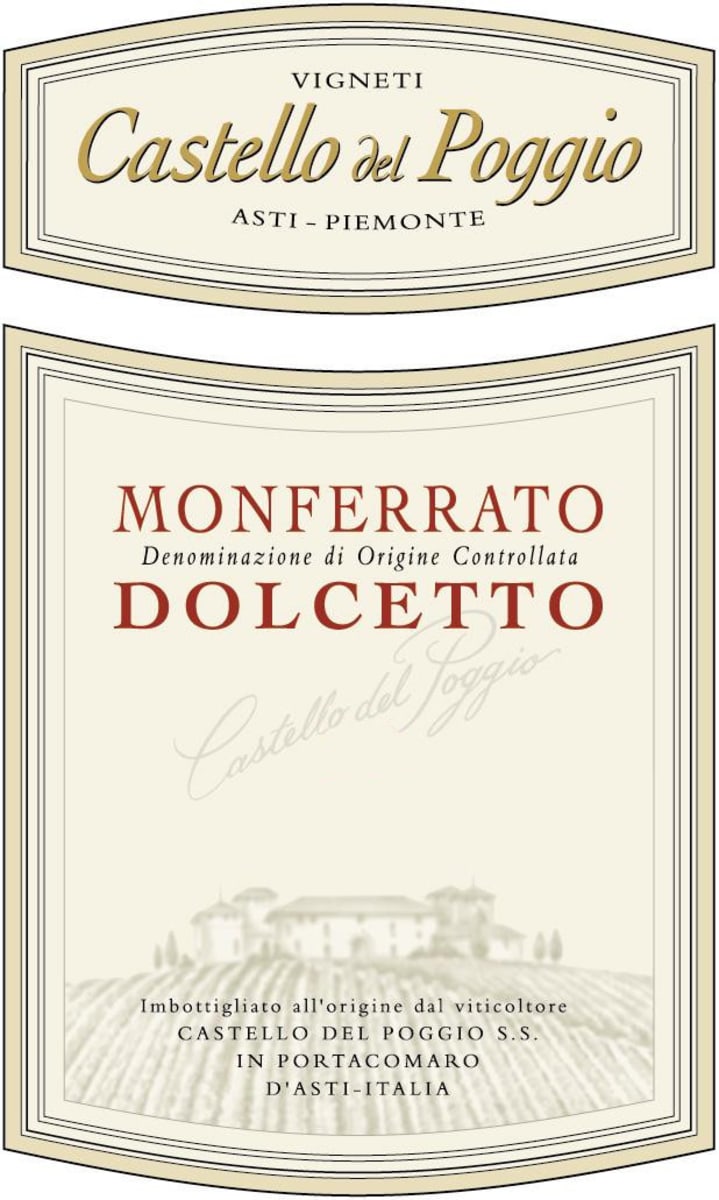 Castello del Poggio Monferrato Dolcetto 2012 Front Label