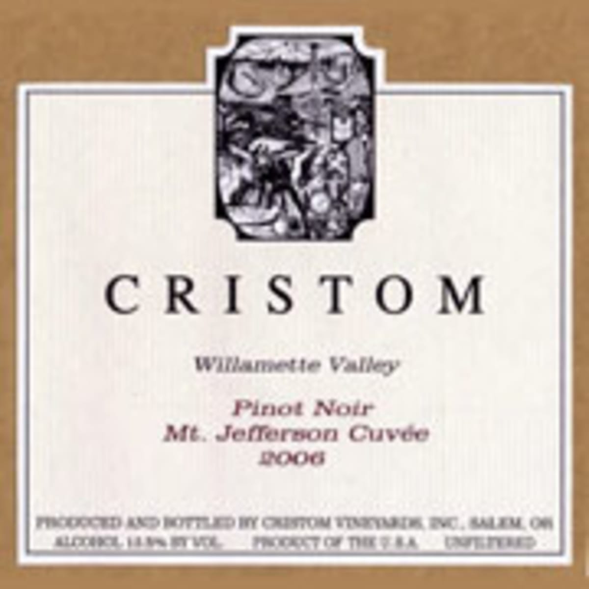 Cristom Mt. Jefferson Cuvee Pinot Noir 2006 Front Label