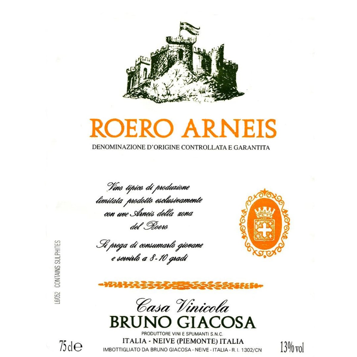 Bruno Giacosa Roero Arneis 2007 Front Label