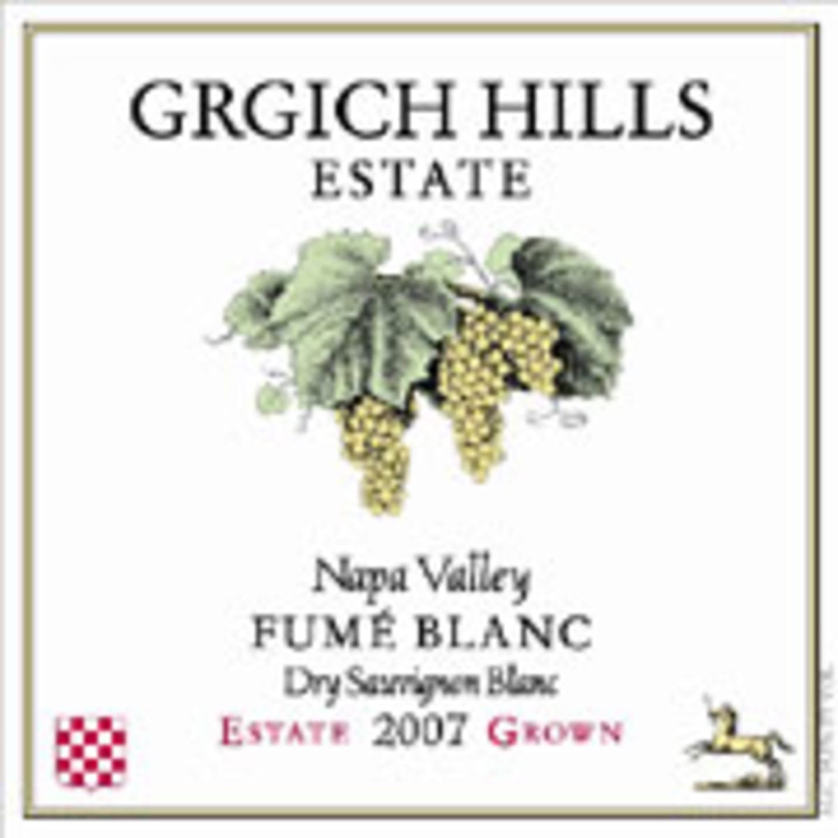 Grgich Hills Estate Fume Blanc 2007 Front Label