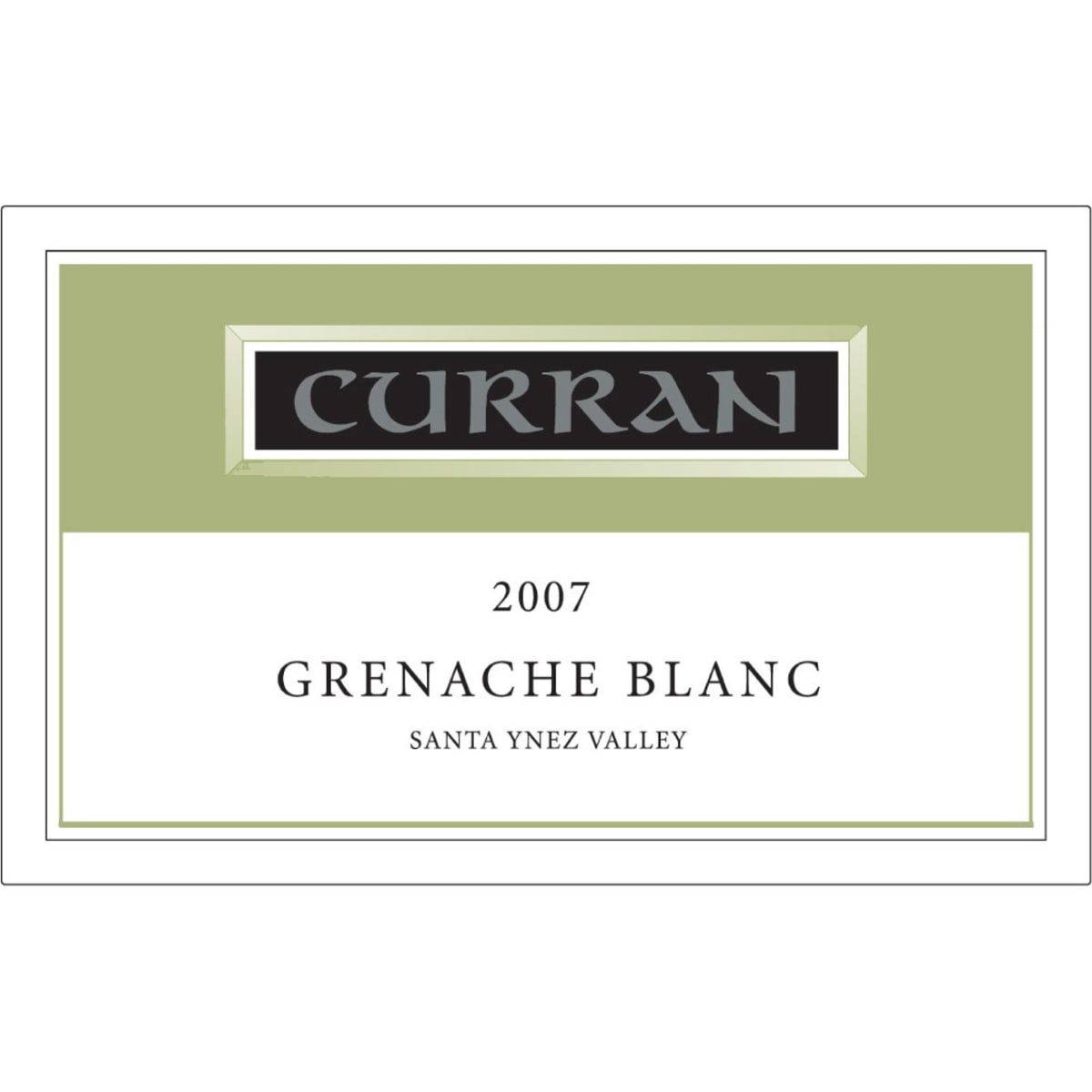 Curran Grenache Blanc 2007 Front Label
