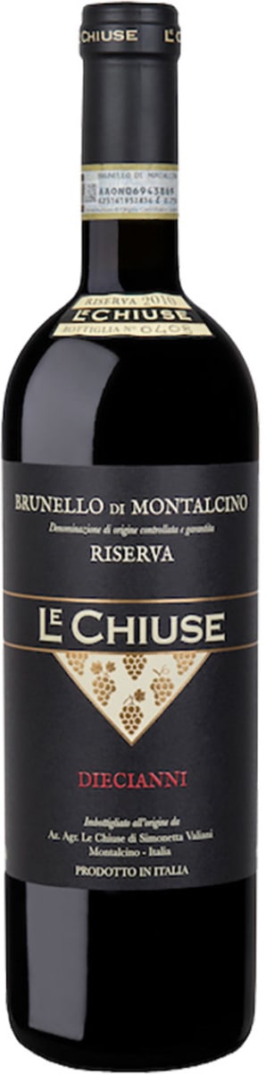 Le Chiuse Brunello di Montalcino Riserva Diecienni 2013  Front Bottle Shot