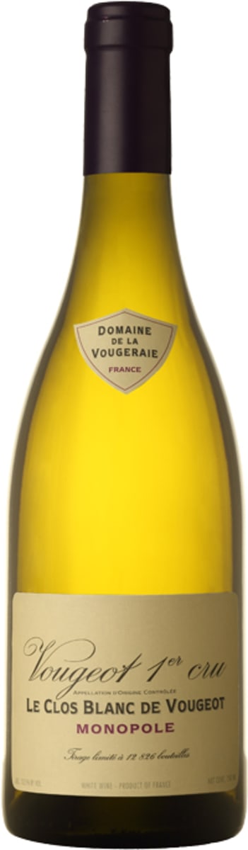 Domaine de la Vougeraie Vougeot Le Clos Blanc de Vougeot Monopole Premier Cru 2020  Front Bottle Shot