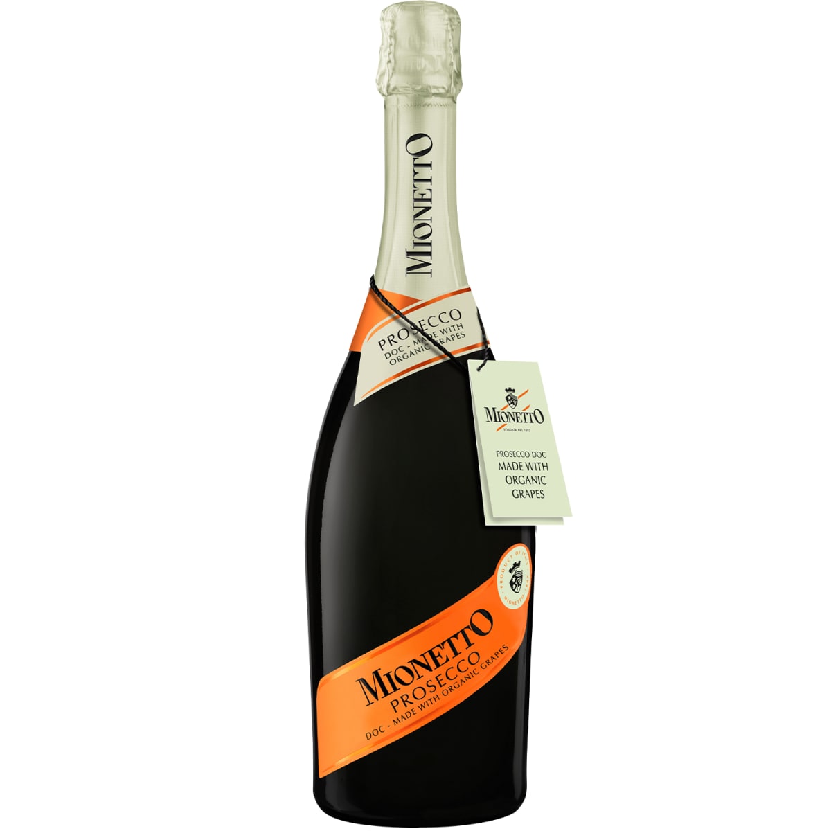 Mionetto Organic Prosecco Extra Dry  Front Bottle Shot