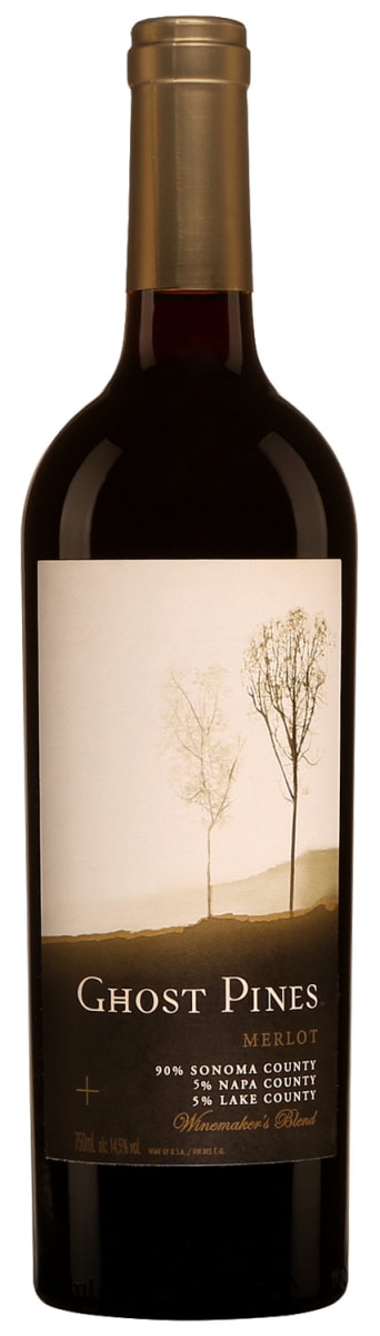 Ghost Pines Merlot 2017  Front Bottle Shot