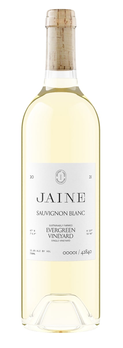 Jaine Evergreen Vineyard Sauvignon Blanc 2021  Front Bottle Shot