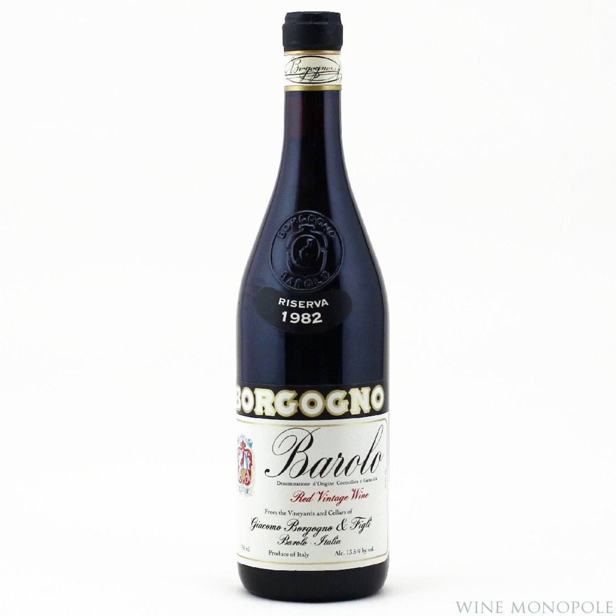 Borgogno Barolo Riserva 1982  Front Bottle Shot