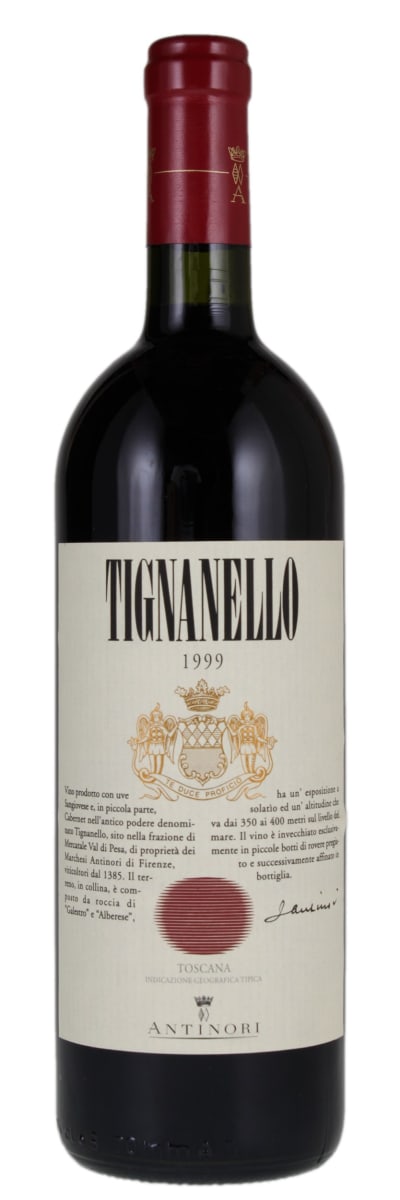 Antinori Tignanello 1999  Front Bottle Shot