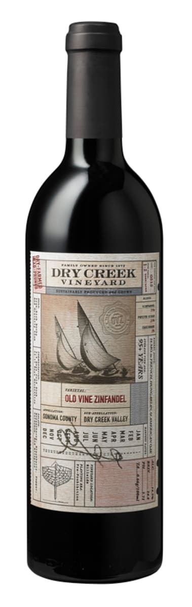 Dry Creek Vineyard Old Vine Zinfandel 2016  Front Bottle Shot