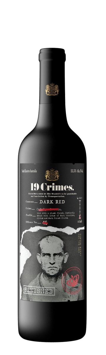 19 Crimes The Banished Dark Red  Front Bottle Shot