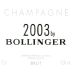 Bollinger Brut 2003 Front Label