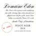 Domaine Eden Pinot Noir 2018  Front Label