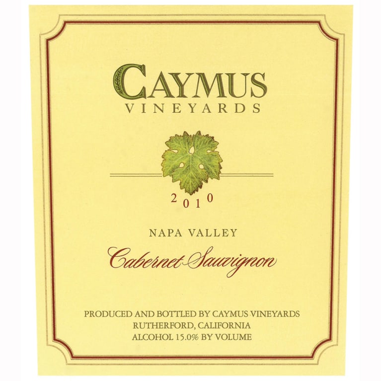 Caymus Napa Valley Cabernet Sauvignon 2010 Front Label