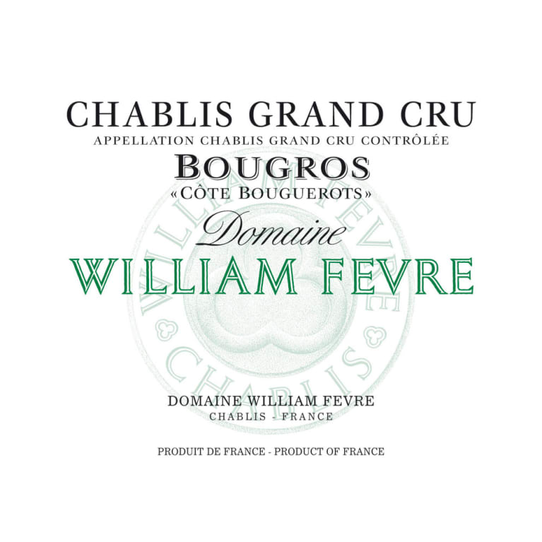 William Fevre Chablis Bougros Cote Bouguerots Grand Cru 2012 Front Label