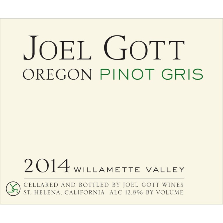 Joel Gott Oregon Pinot Gris 2014 Front Label
