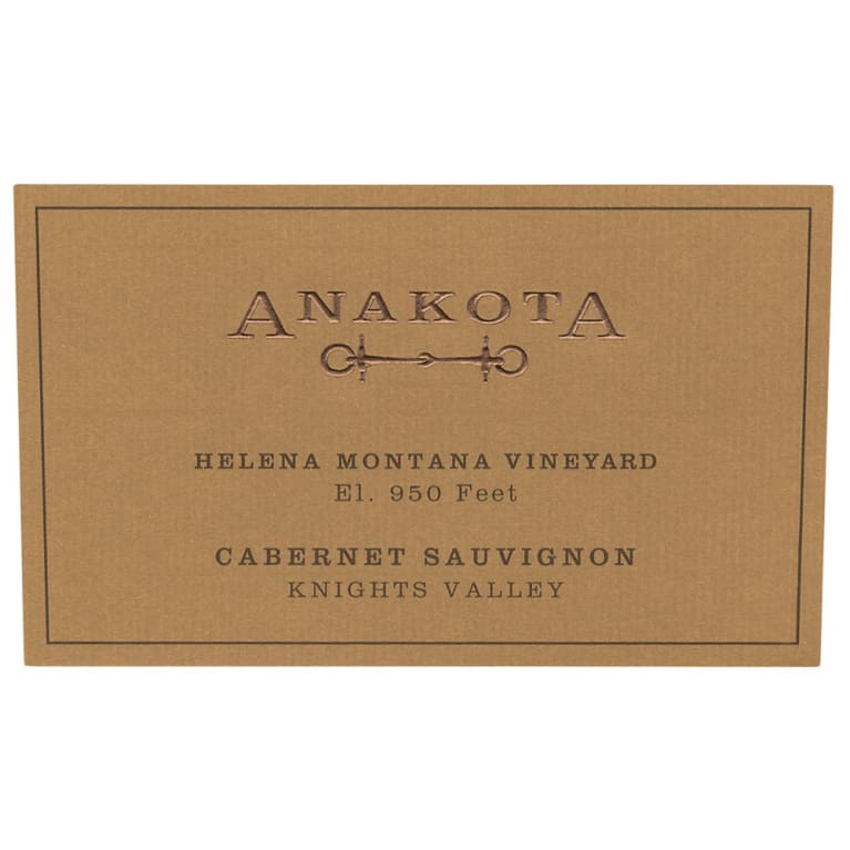 Anakota Helena Montana Vineyard Cabernet Sauvignon 2013 Front Label