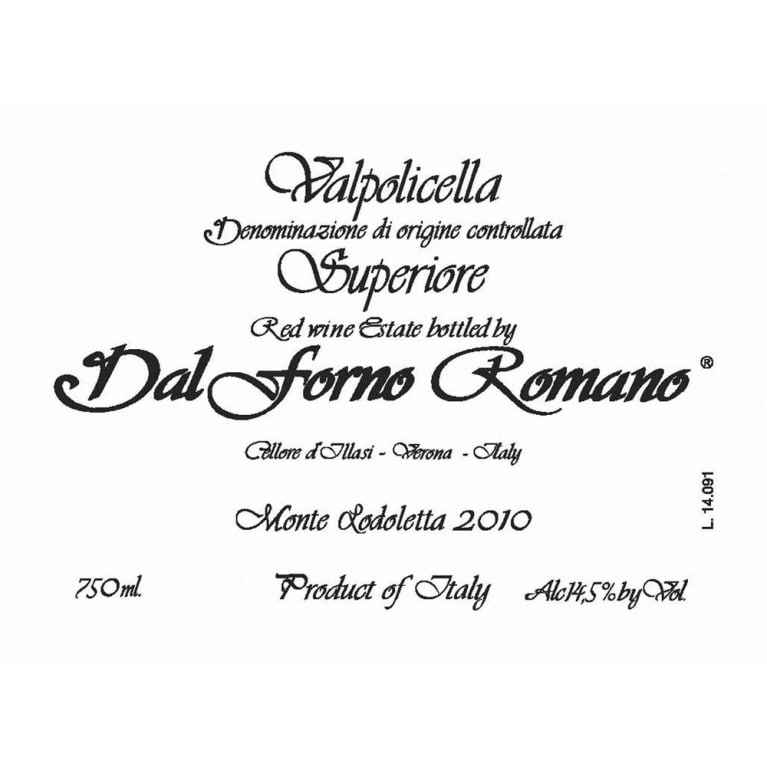 Dal Forno Romano Valpolicella Superiore 2010 Front Label
