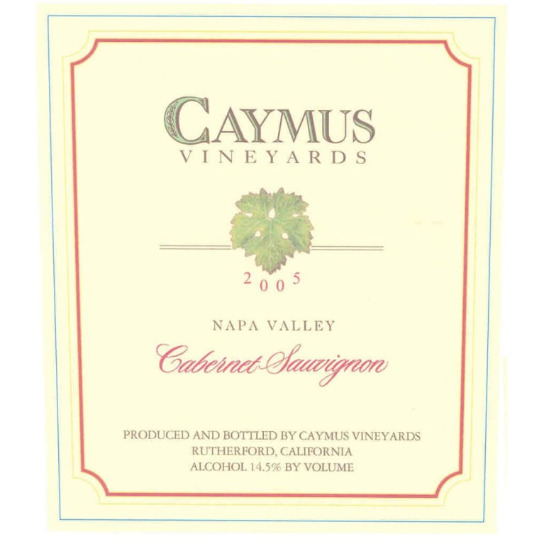 Caymus Napa Valley Cabernet Sauvignon 2005 Front Label