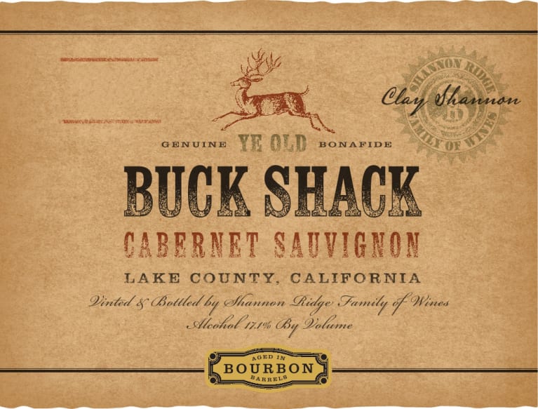 Shannon Ridge Buck Shack Bourbon Barrel Cabernet Sauvignon 2019 Front Label