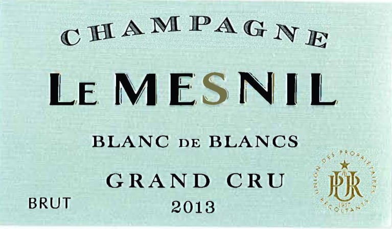 Champagne Le Mesnil Blanc de Blancs Grand Cru Vintage Brut 2013 Front Label