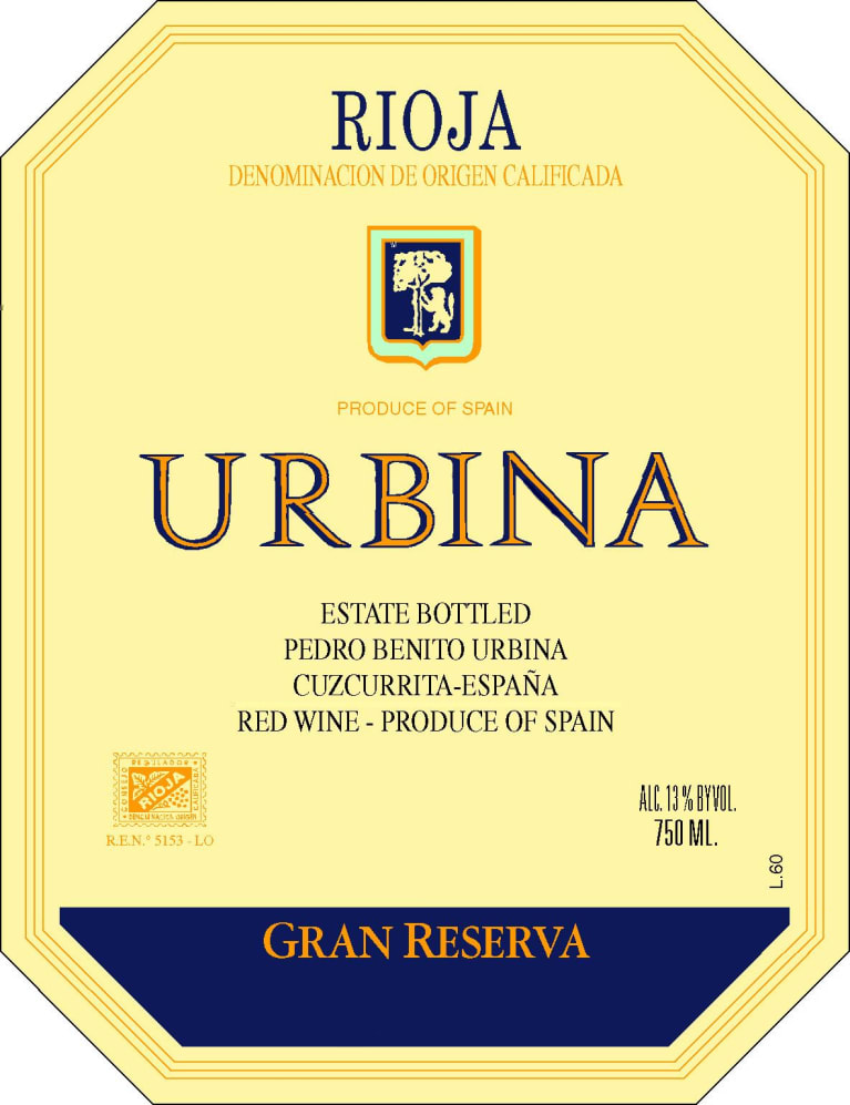 Bodegas Urbina Gran Reserva 2004 Front Label