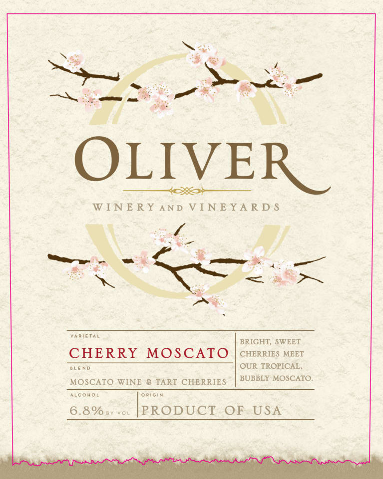 Oliver Winery Cherry Moscato Front Label