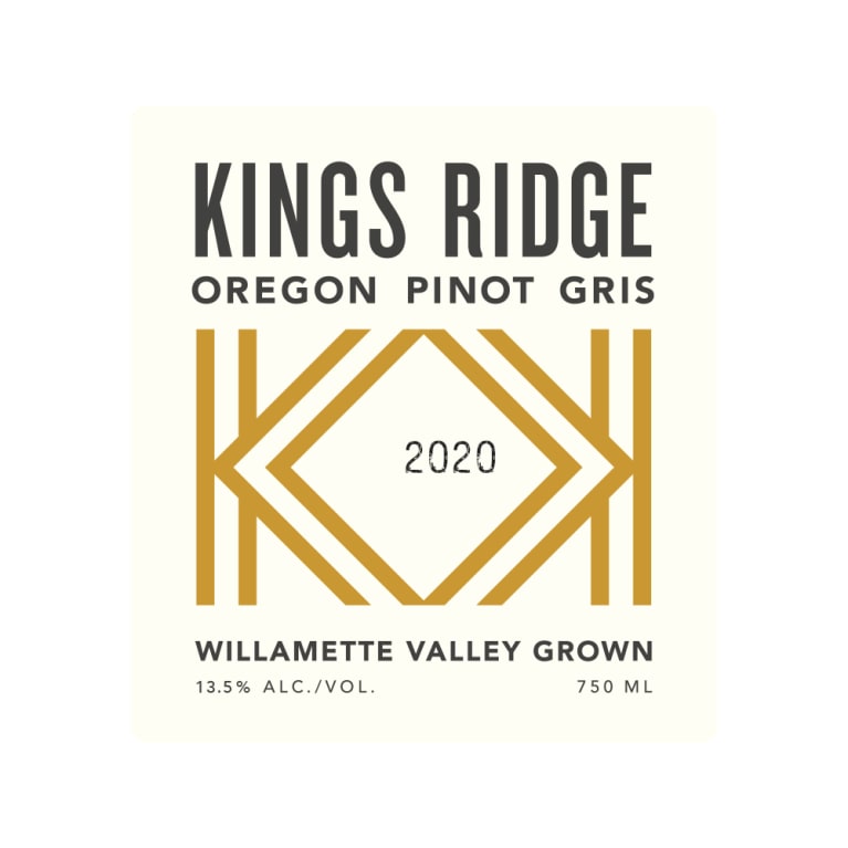 Kings Ridge Pinot Gris 2020 Front Label