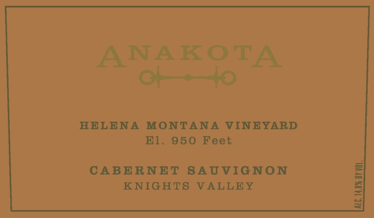 Anakota Helena Montana Vineyard Cabernet Sauvignon 2014 Front Label