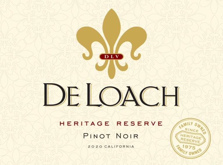DeLoach Heritage Reserve Pinot Noir 2020 Front Label