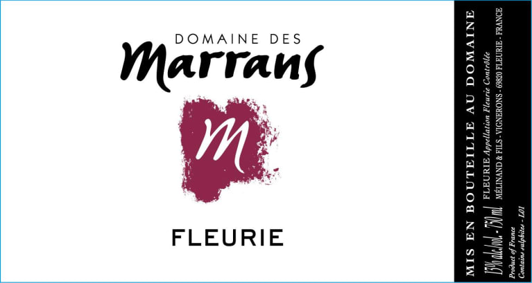 Domaine des Marrans Fleurie 2019 Front Label