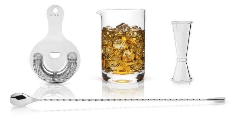 wine.com Viski 4-Piece Crystal & Stainless Steel Barware Set Gift Product Image
