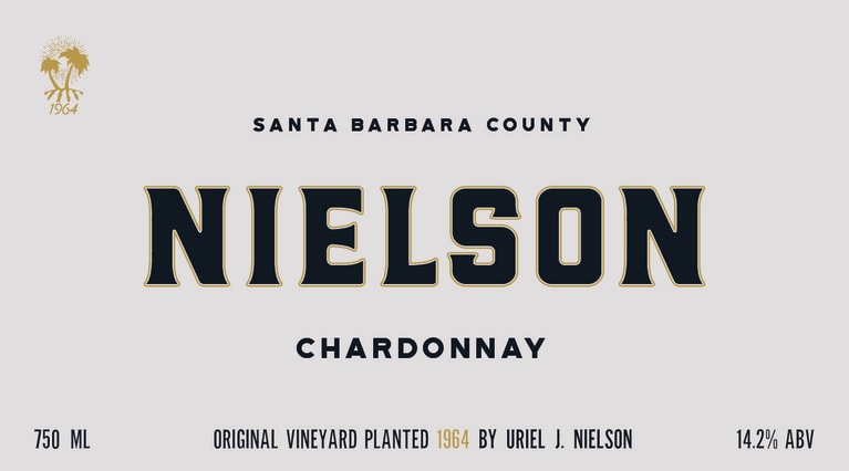 Nielson Santa Barbara Chardonnay 2019 Front Label