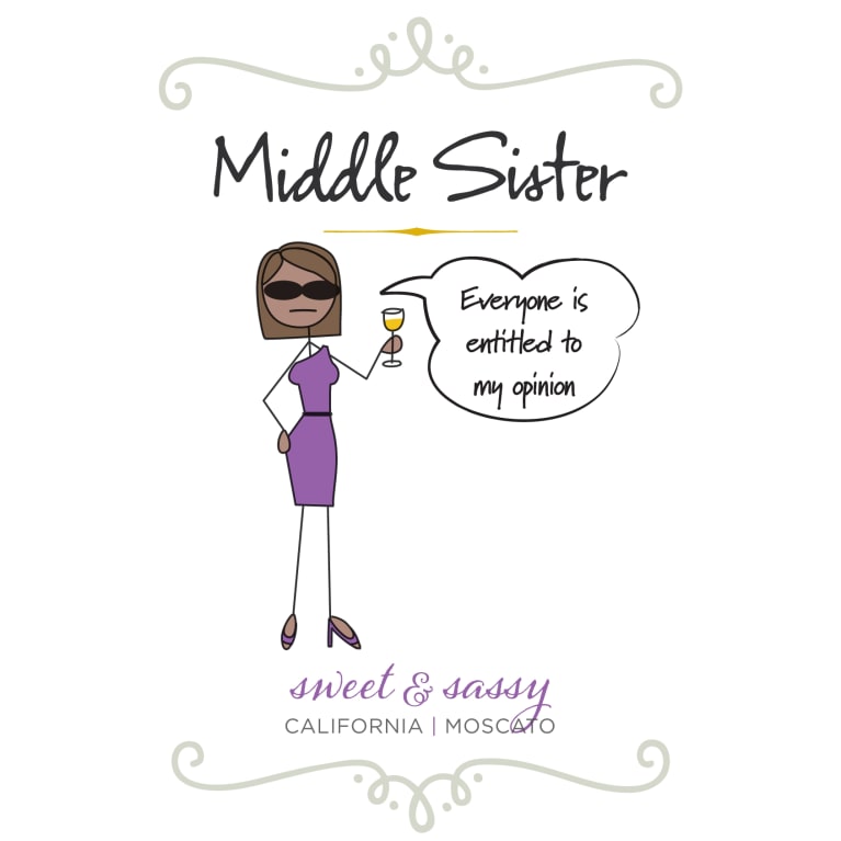 Middle Sister Sweet and Sassy Moscato Front Label
