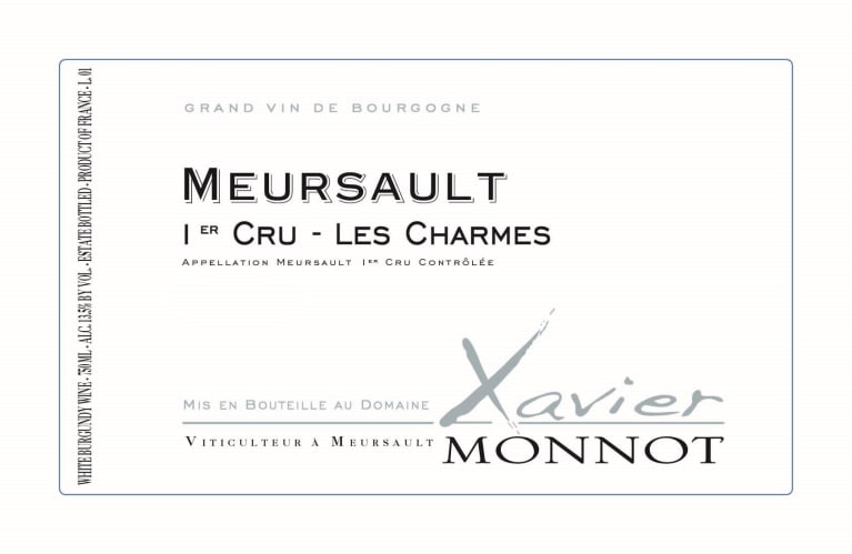 Xavier Monnot Meursault Les Charmes Premier Cru 2019 Front Label