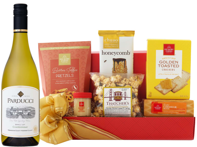 wine.com Chardonnay & Tempting Treats Gift Basket Gift Product Image
