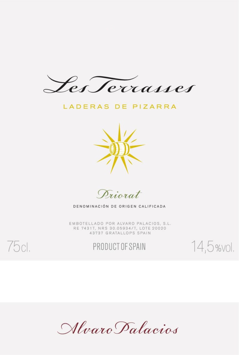 Alvaro Palacios Les Terrasses Priorat 2019 Front Label