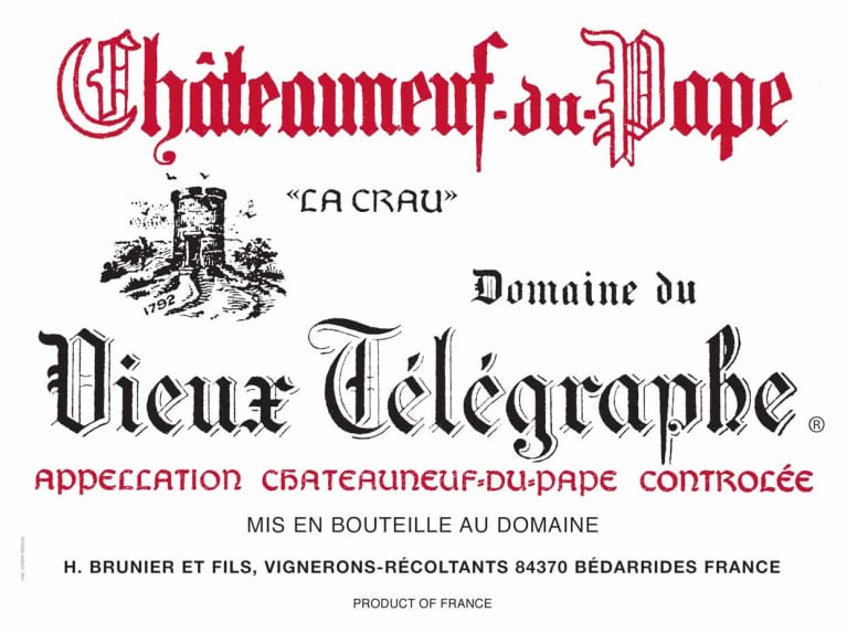 Domaine du Vieux Telegraphe Chateauneuf-du-Pape La Crau 2016 Front Label