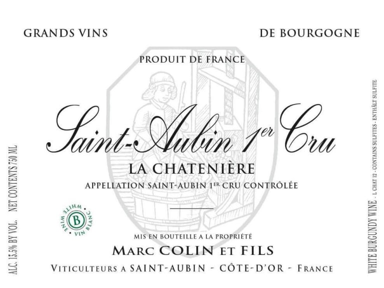 Marc Colin St-Aubin La Chateniere Premier Cru 2020 Front Label