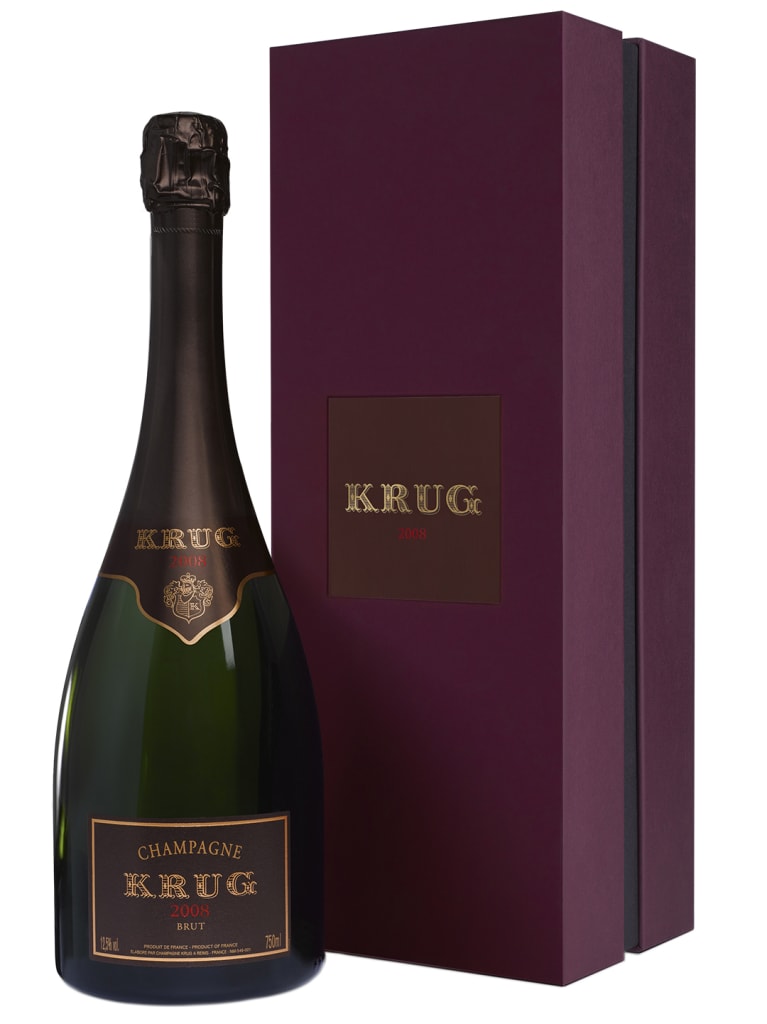 Krug Brut with Gift Box 2008 Front Bottle Shot