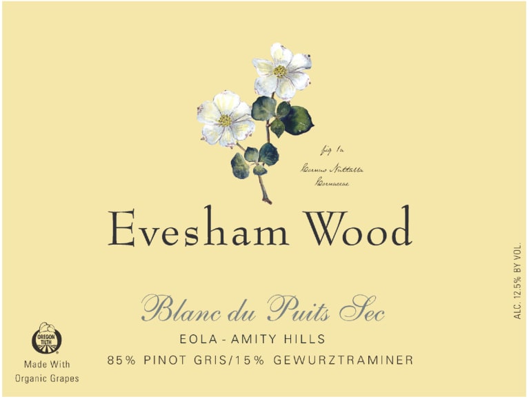 Evesham Wood Blanc du Puits Sec 2021 Front Label