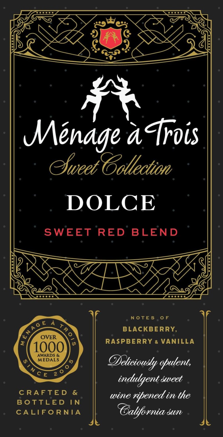 Menage a Trois Sweet Collection Dolce Red Blend Front Label