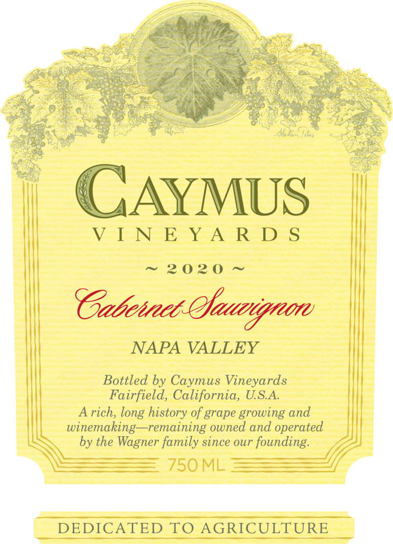 Caymus Napa Valley Cabernet Sauvignon 2020 Front Label